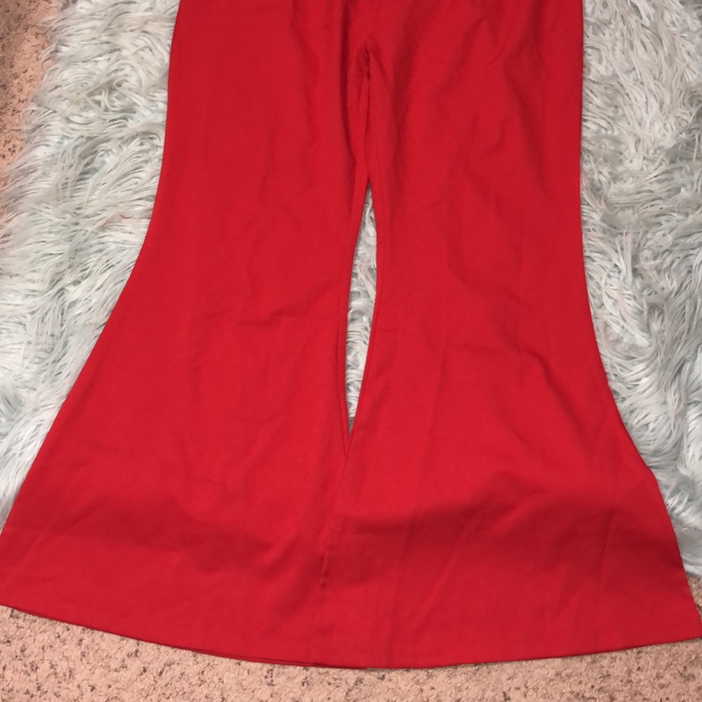 Forever 21 red ruffle wide leg jumpsuit - Picture 3 of 5